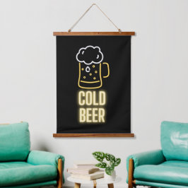 Neon Cold Beer Mok Hangend Wandkleed