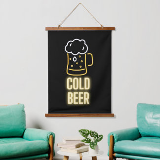 Neon Cold Beer Mok Hangend Wandkleed