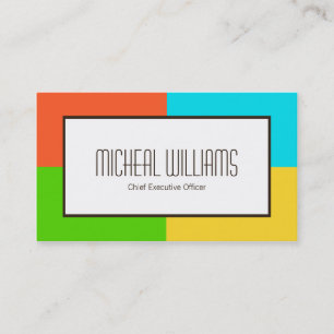 Neon Color Block CEO Company Visitekaartjes