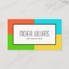 Neon Color Block CEO Company Visitekaartjes