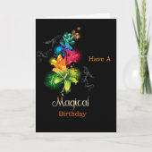 Neon Color Fantasy Bloemen Verjaardag Kaart (Voorkant)