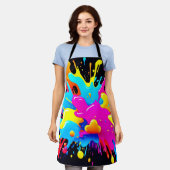 Neon Color Splash Art Schort (Gedragen)