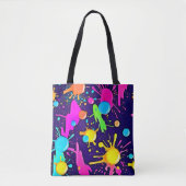 Neon Color Splash Art Tote Bag (Voorkant)