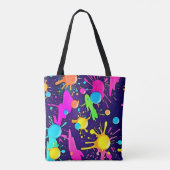 Neon Color Splash Art Tote Bag (Achterkant)