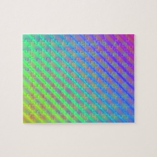 Neon Color Striped Patroon Legpuzzel (Horizontaal)