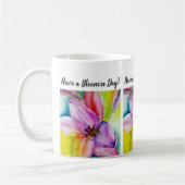 Neon Colored Lily Waterverf Flower Koffiemok (Links)