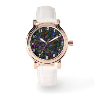 Neon Colored Orchids Horloge