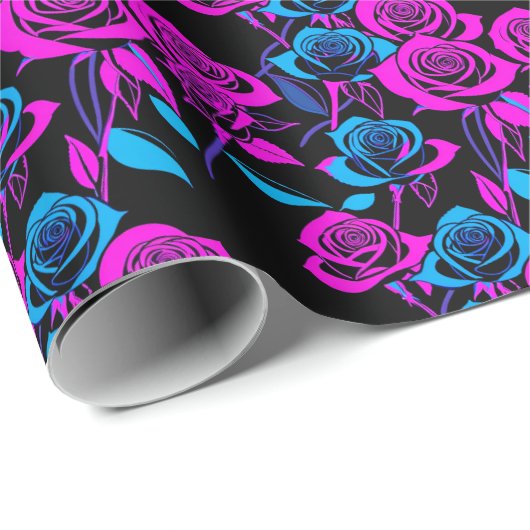 Neon Colored Roses Cadeaupapier (Rol Hoek)