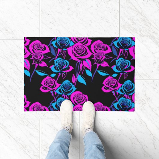 Neon Colored Roses Deurmat (Binnen)