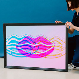 Neon Colorful Wall Licht | Moderne digitale kunst Poster