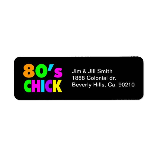 Neon Colors 80's Chick Etiket (Voorkant)