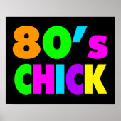 Neon Colors 80's Chick Poster (Voorkant)