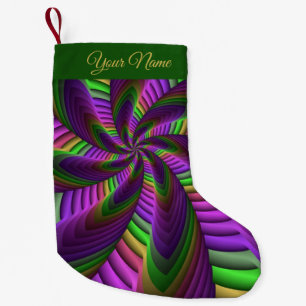 Neon Colors Flash Colorful Fractal Patroonnaam Kleine Kerstsok