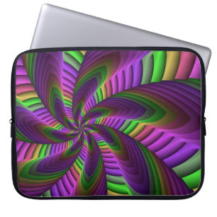 Neon Colors Flash Crazy Colorful Fractal Patroon Laptop Sleeve