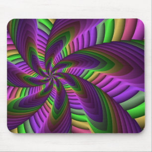 Neon Colors Flash Crazy Colorful Fractal Patroon Muismat