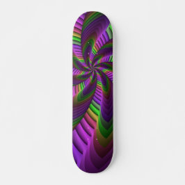 Neon Colors Flash Crazy Colorful Fractal Patroon Persoonlijk Skateboard