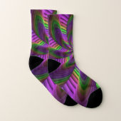 Neon Colors Flash Crazy Colorful Fractal Patroon Sokken (Paar)