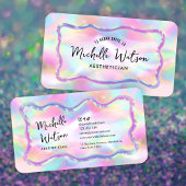 Neon Colors Iridescent Opal Stone Makeup Spa Salon Visitekaartje