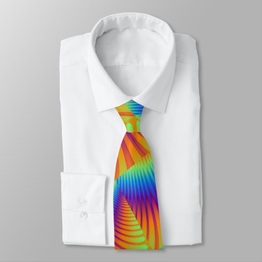 Neon Colors Light Swirls Design Mannen Necktie Stropdas (Gebonden)