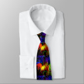 Neon Colors Light Swirls Design Mannen Necktie Stropdas (Gebonden)