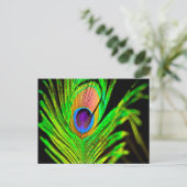 Neon Colors Peacock Feather Briefkaart (Staand voorkant)