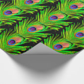 Neon Colors Peacock Feather Cadeaupapier (Hoek)