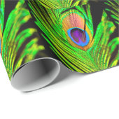 Neon Colors Peacock Feather Cadeaupapier (Rol Hoek)