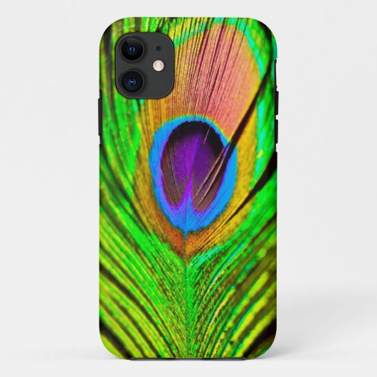 Neon Colors Peacock Feather Case-Mate iPhone Case (Achterkant)
