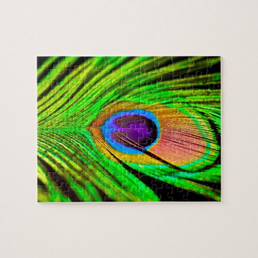 Neon Colors Peacock Feather Legpuzzel (Horizontaal)