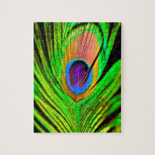 Neon Colors Peacock Feather Legpuzzel
