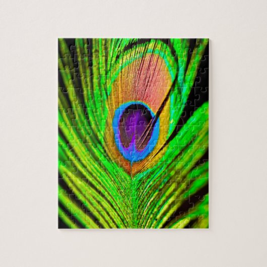 Neon Colors Peacock Feather Legpuzzel (Verticaal)
