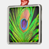 Neon Colors Peacock Feather Metalen Ornament (Links)