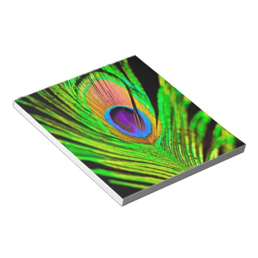 Neon Colors Peacock Feather Notitieblok (Schuin)
