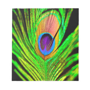Neon Colors Peacock Feather Notitieblok