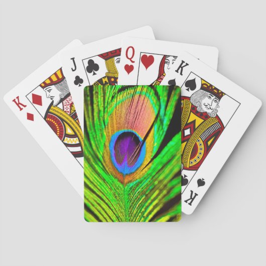 Neon Colors Peacock Feather Speelkaarten (Achterkant)