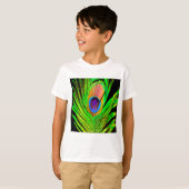 Neon Colors Peacock Feather T-shirt (Voorkant volledig)