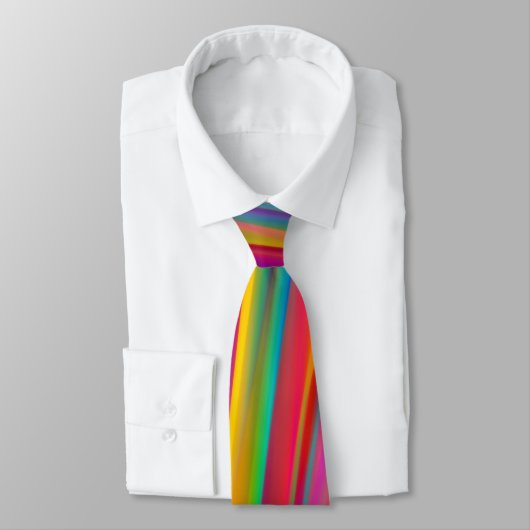 Neon Colors Stripe Necktie Stropdas (Gebonden)