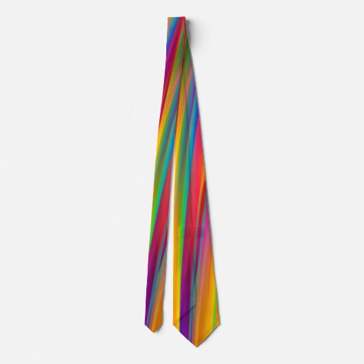 Neon Colors Stripe Necktie Stropdas (Achterkant)