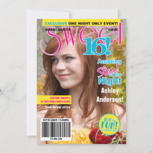 Neon Colors Teen Mode Magazine Foto Sweet 16 Kaart