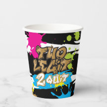 Neon Colors Twee Legit 2-Quit Birthday Paper Cups