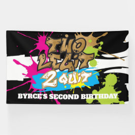Neon Colors Two Legit 2 Quit Birthday Banner
