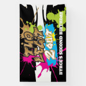 Neon Colors Two Legit 2 Quit Birthday Banner (Verticaal)
