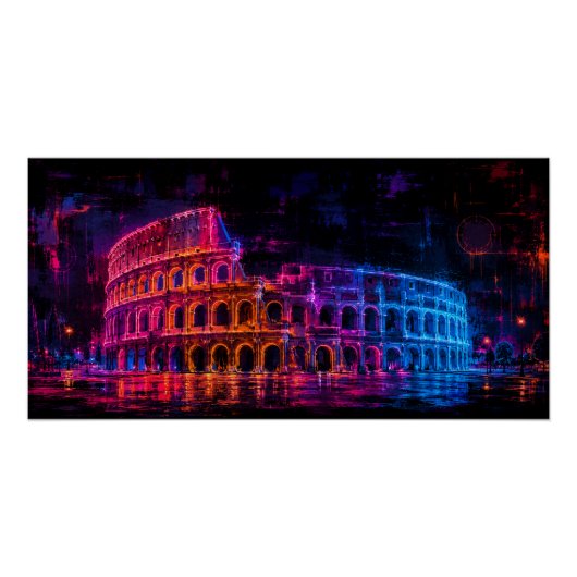 Neon Colosseum Perfect Poster (Voorkant)