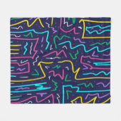 Neon Contrast Space Art Fleece Deken (Voorkant (Horizontaal))