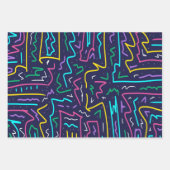 Neon Contrast Space Art Inpakpapier Vel (Voorkant 3)