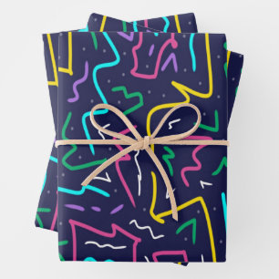 Neon Contrast Space Art Inpakpapier Vel