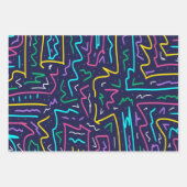 Neon Contrast Space Art Inpakpapier Vel (Voorkant)