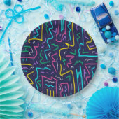 Neon Contrast Space Art Papieren Bordje (Feest)