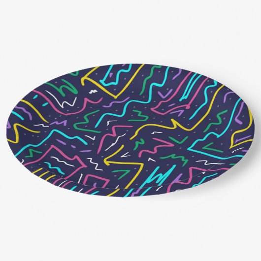 Neon Contrast Space Art Papieren Bordje (Gekanteld)