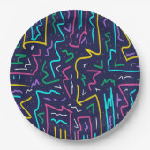 Neon Contrast Space Art Papieren Bordje (Voorkant)